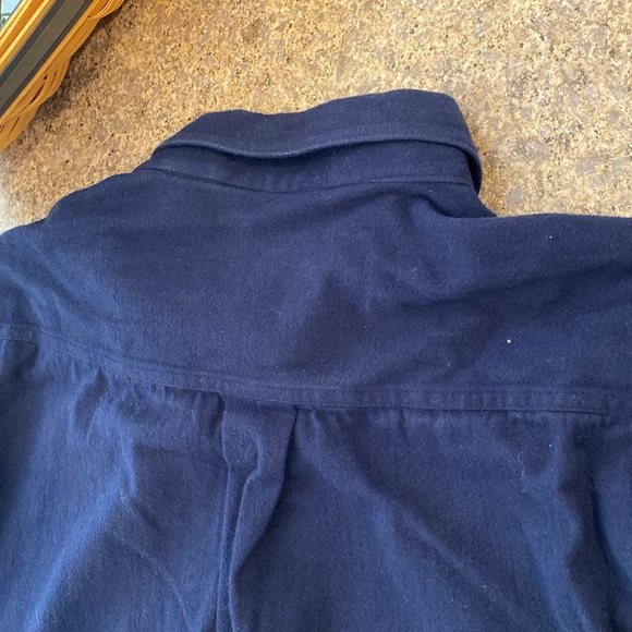 NWOT American Eagle Outfitters Navy Blue Flannel Long Sleeve Button Shirt Large - Picture 11 of 15